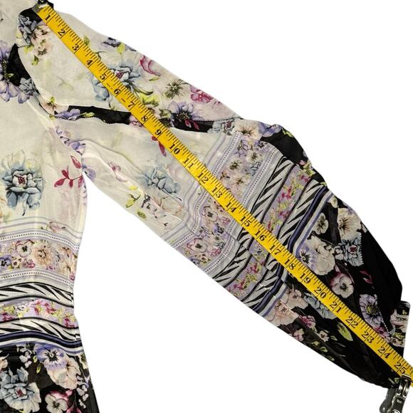 White House Black Market Women L Top Floral Cottagecore Ruffle Garden Fairy Work - Picture 4 of 10